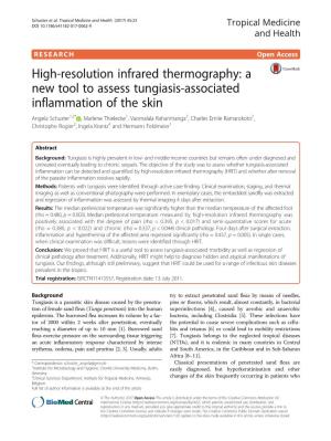 High-Resolution Infrared Thermography: a New Tool to Assess Tungiasis