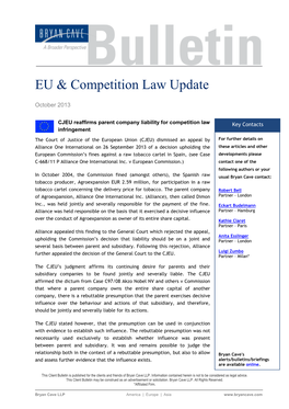 EU & Competition Law Update