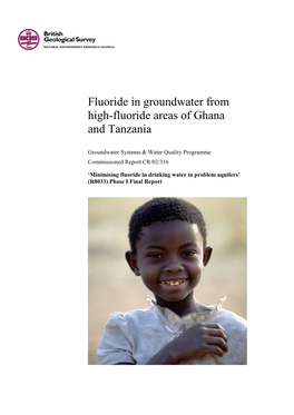 Fluoride in Groundwater from High-Fluoride Areas of Ghana and Tanzania
