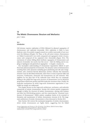 The Mitotic Chromosome: Structure and Mechanics John F