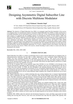 Designing Asymmetric Digital Subscriber Line with Discrete Multitone Modulator