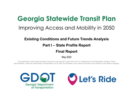 Georgia Statewide Transit Plan Improving Access and Mobility in 2050