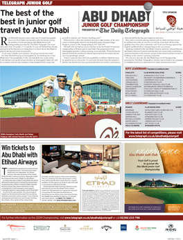 The Best of the Best in Junior Golf Travel to Abu Dhabi