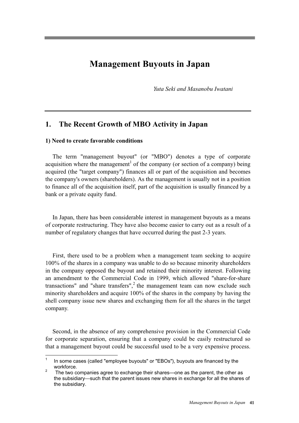 Management Buyouts in Japan (PDF)