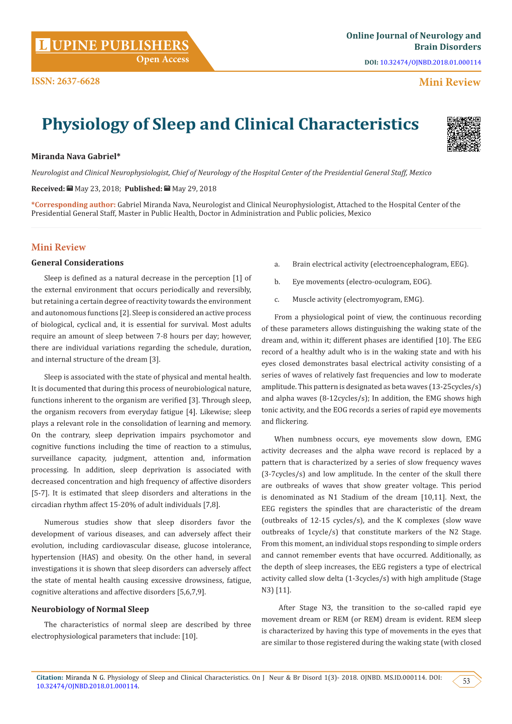 Physiology of Sleep and Clinical Characteristics