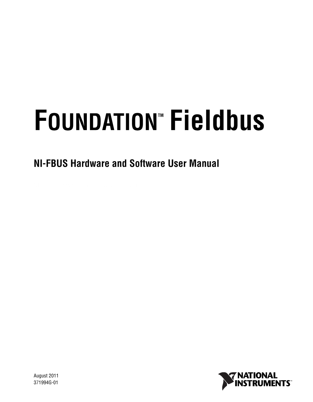 NI-FBUS Hardware and Software User Manual and Specifications