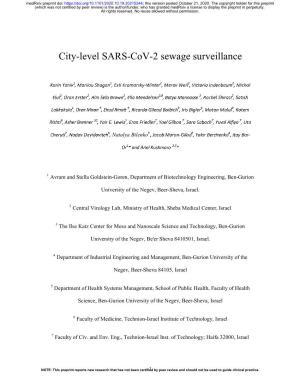 City-Level SARS-Cov-2 Sewage Surveillance