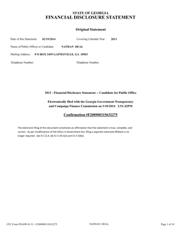 Financial Disclosure Statement