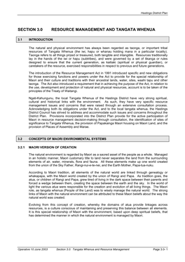 3.0 Resource Management and Tangata Whenua