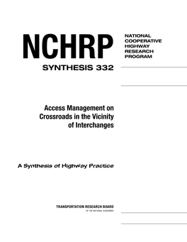 NCHRP Synthesis 332 Access Management on Crossroads in The