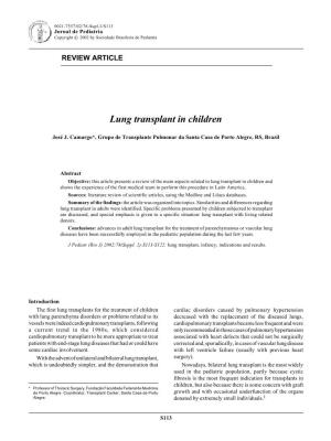 Lung Transplant in Children