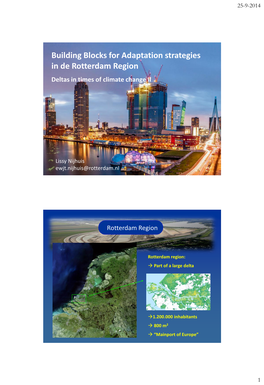 Building Blocks for Adaptation Strategies in De Rotterdam Region Deltas in Times of Climate Change II