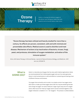 Ozone Therapy Has Been Utilized and Heavily Studied for More Than a Century