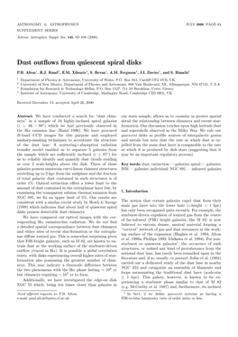 Dust Outflows from Quiescent Spiral Disks