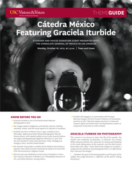 Cátedra México Featuring Graciela Iturbide