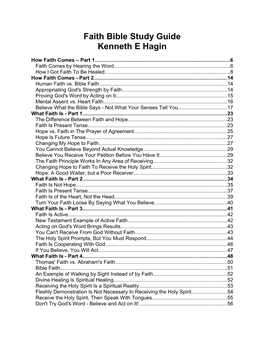 Faith Bible Study Guide Kenneth E Hagin
