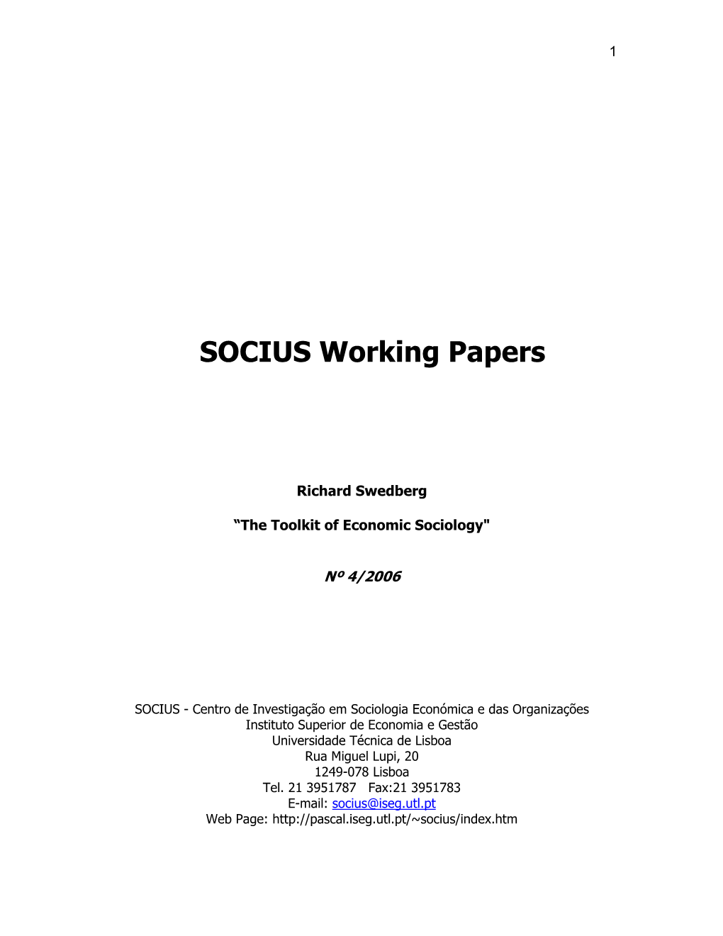 SOCIUS Working Papers