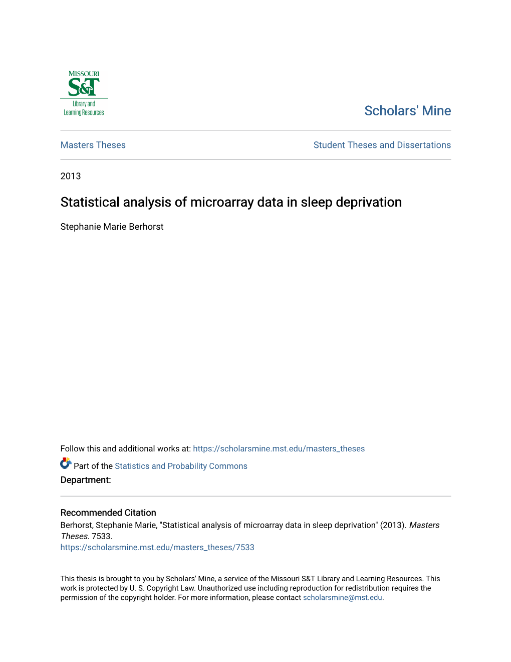 Statistical Analysis of Microarray Data in Sleep Deprivation