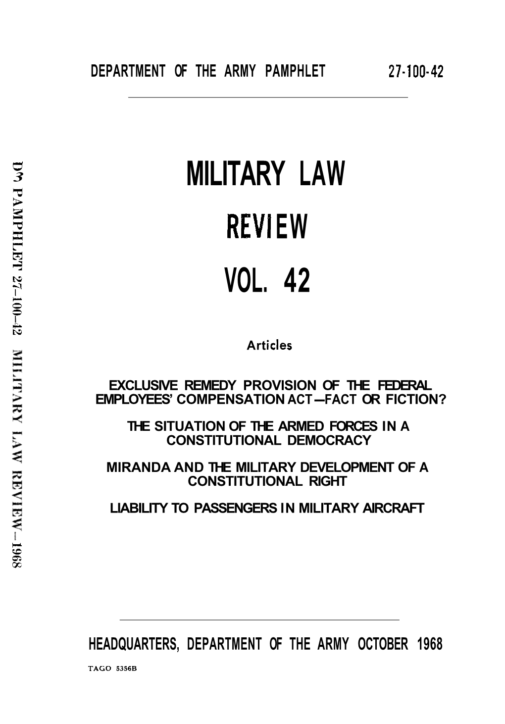 Military Law Rev1 Ew Vol. 42
