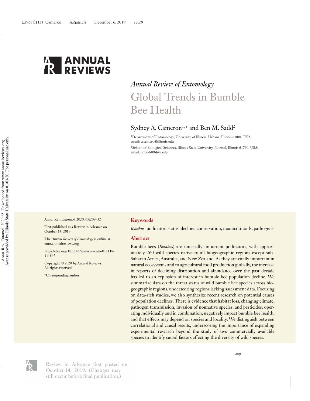 Global Trends in Bumble Bee Health