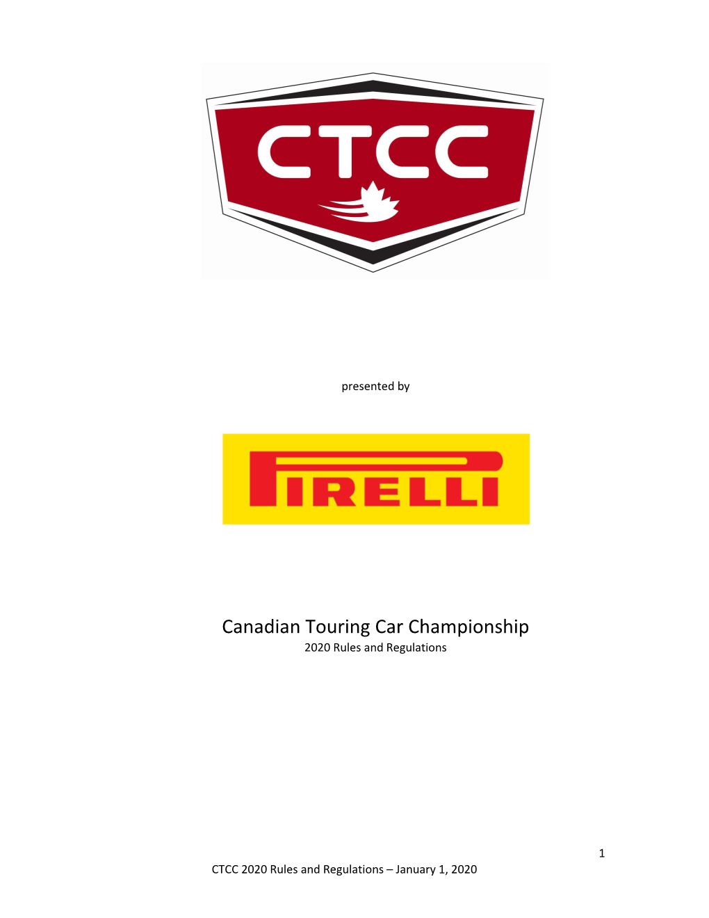 Canadian Touring Car Championship 2020 Rules and Regulations