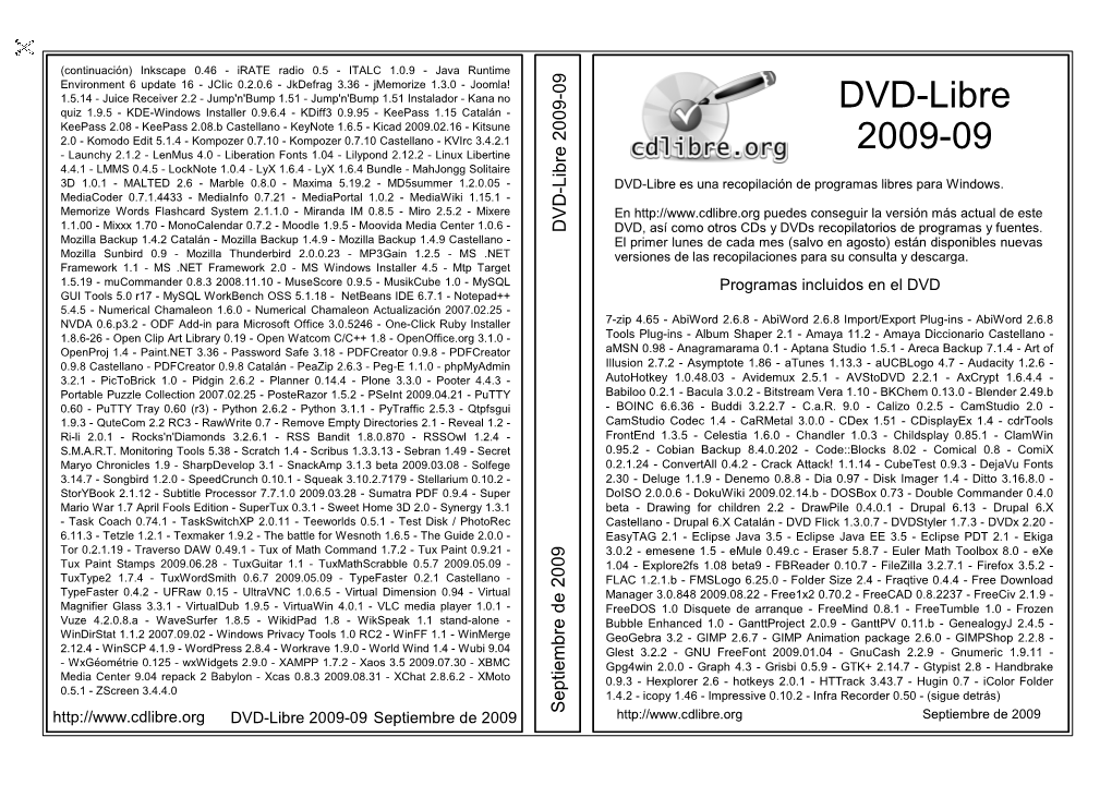 DVD-Libre 2009-09 DVD-Libre Septiembre De 2009 De Septiembre