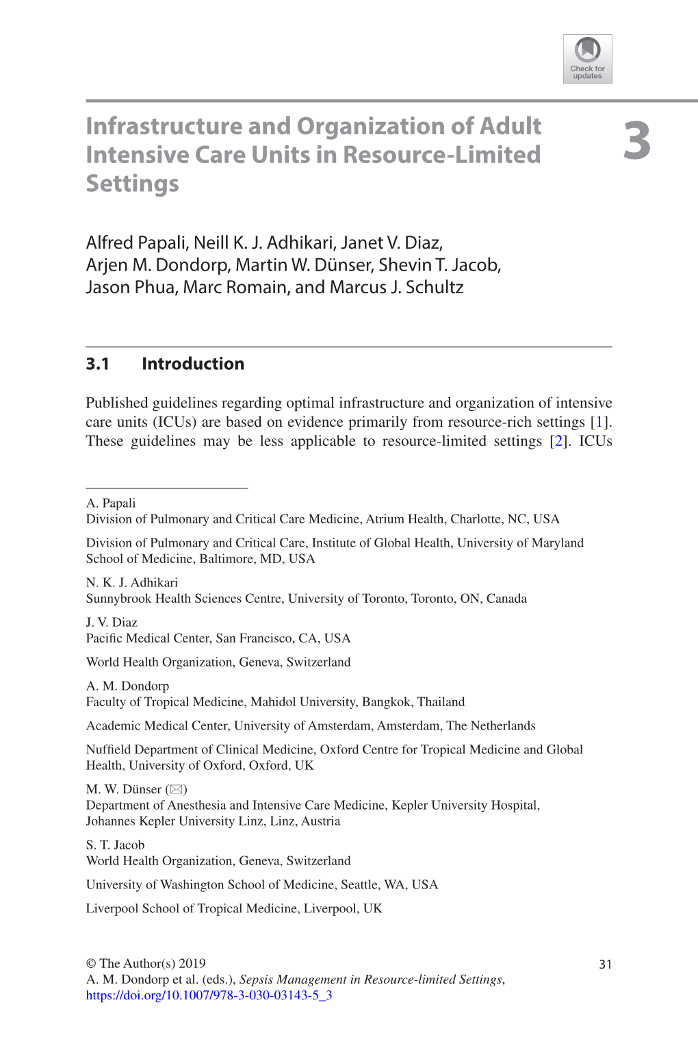 Infrastructure and Organization of Adult Intensive Care Units in Resource-Limited Settings