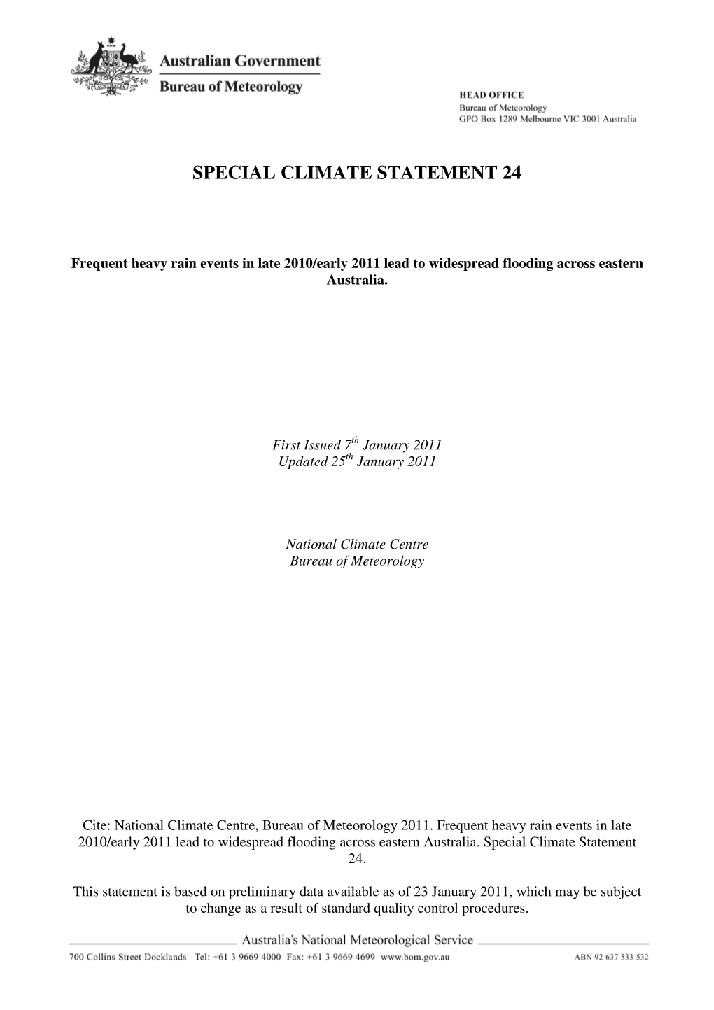 Special Climate Statement 24