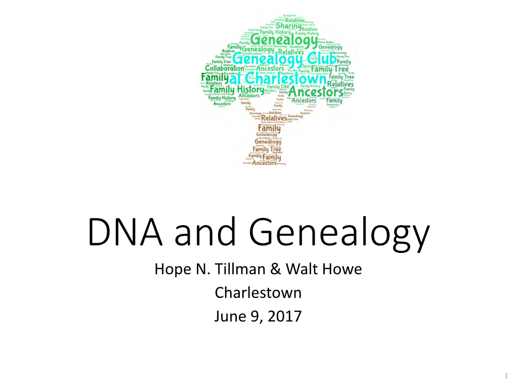 DNA and Genealogy Hope N