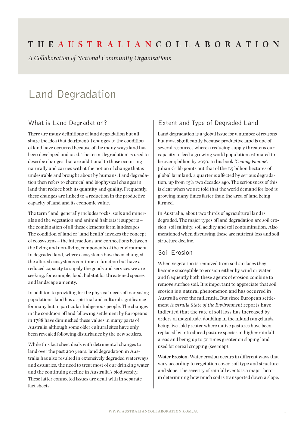 Land Degradation