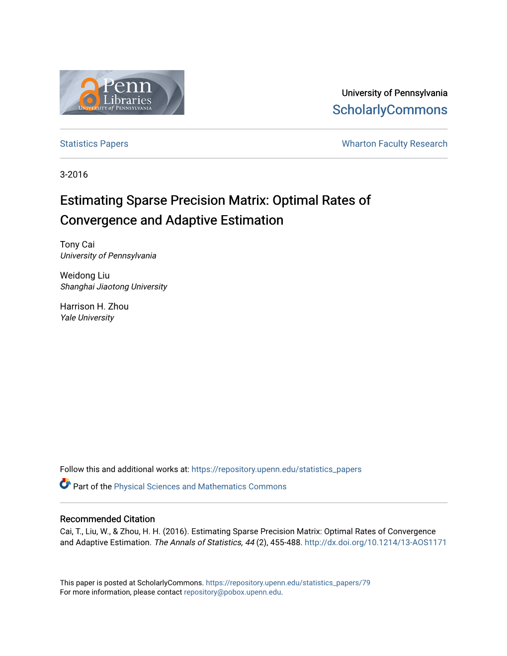 Estimating Sparse Precision Matrix: Optimal Rates of Convergence and Adaptive Estimation