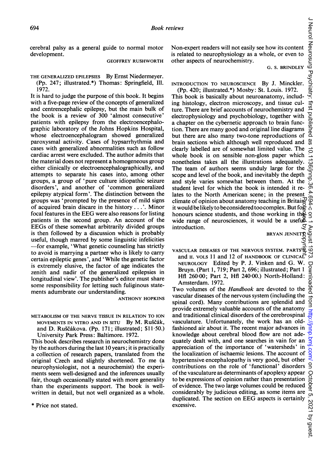 Electrophysiology and Psychobiology, Together with Wide Range Of