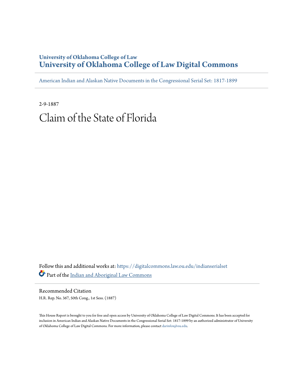 Claim of the State of Florida