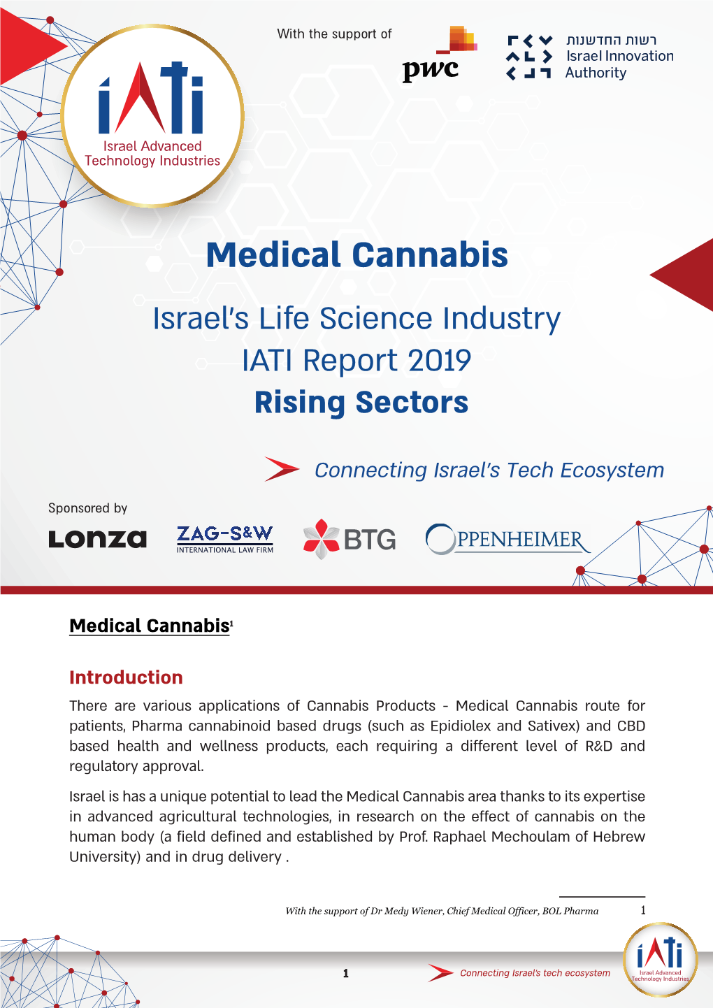 Medical Cannabis Israel's Life Science Industry IATI Report 2019 Rising Sectors