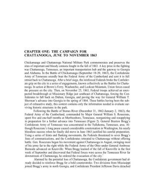 Chapter One: the Campaign for Chattanooga, June to November 1863