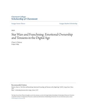 Star Wars and Franchising: Emotional Ownership and Tensions in the Digital Age Claire A