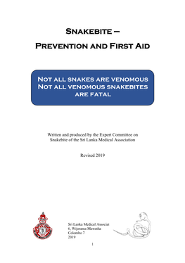 Snakebite — Prevention and First Aid