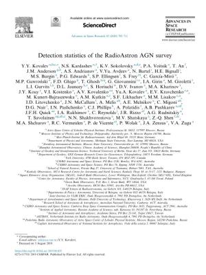 Detection Statistics of the Radioastron AGN Survey