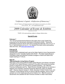 2002 Calendar of Events & Exhibits