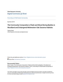 The Community Composition of Bark and Wood Boring Beetles in Woodland and Endangered Midwestern Oak Savanna Habitats