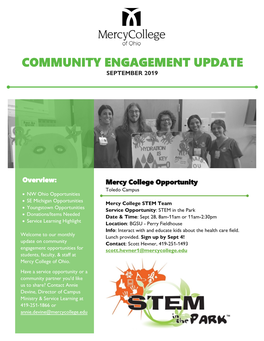 Community Engagement Update September 2019