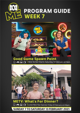 ABC ME Program Guide: Week 7 Index