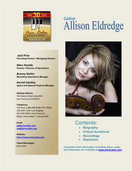 Allison Eldredge – Biography