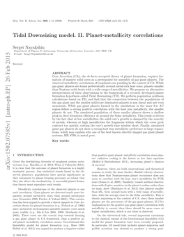 Tidal Downsizing Model. II. Planet-Metallicity Correlations