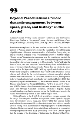A “More Dynamic Engagement Between Space, Place, and History” in the Arctic?