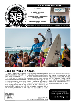 Coco Ho Wins in Spain! Hawaii’S Coco Ho Won the Pull Ladies and More Promotions As Well