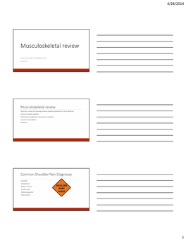 Musculoskeletal Review