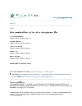 Westmoreland County Shoreline Management Plan