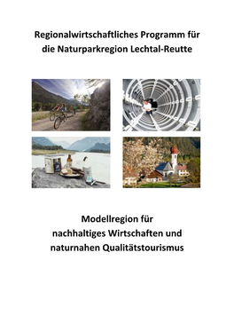 Regionalwirtschaftliches Programm Für Die Naturparkregion Lechtal-Reutte