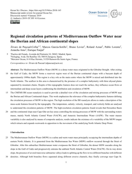 Regional Circulation Patterns of Mediterranean Outflow Water Near